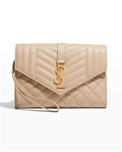 ysl tan clutch|ysl monogram clutch.